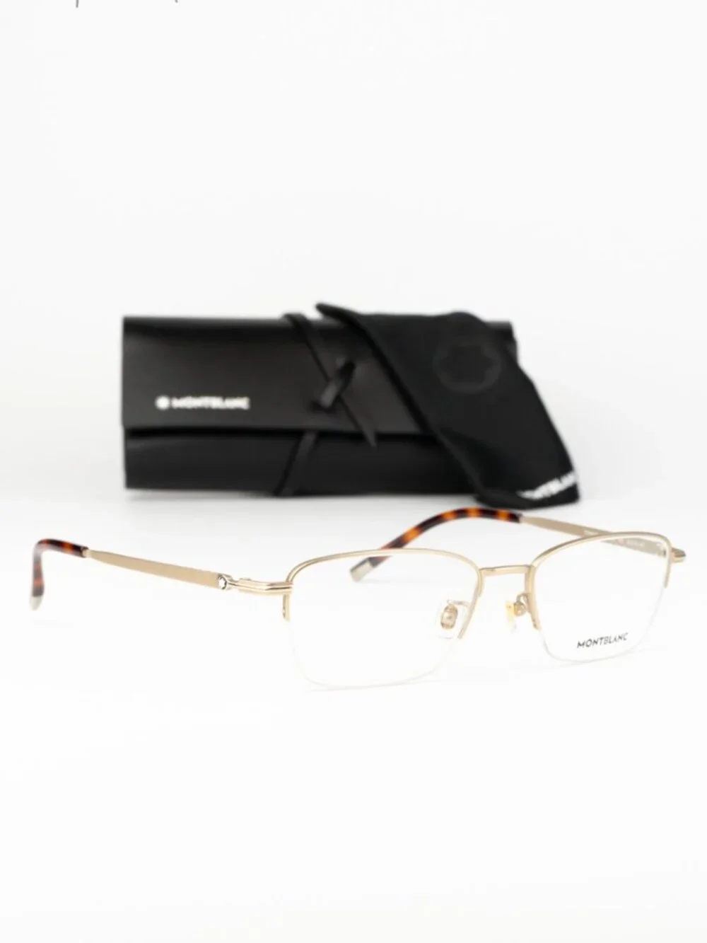 Montblanc Women Eyeglasses Gold Demo Rectangle MB0133O 003 NEW AUTHENTIC